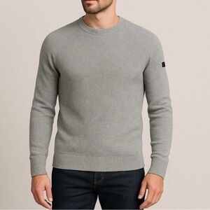Rhone Wool Cashmere Sweater Men’s M Light Gray Heather Waffle Knit NWT